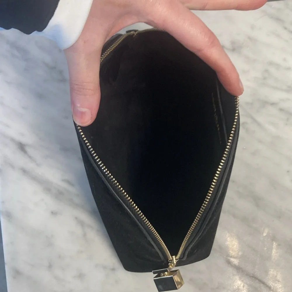 Dolce and gabbana black velvet cosmetic bag